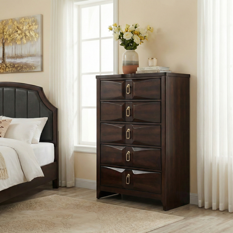 DA VINCI Comodă înaltă 5 sertare