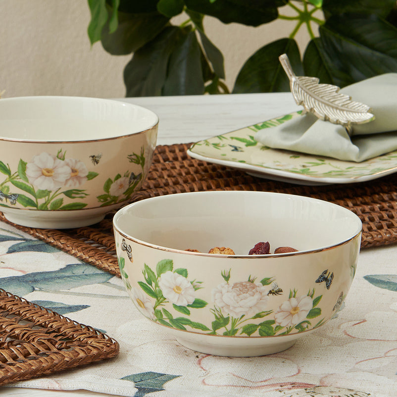 PEONY Set 4 boluri, porțelan, D.14cm