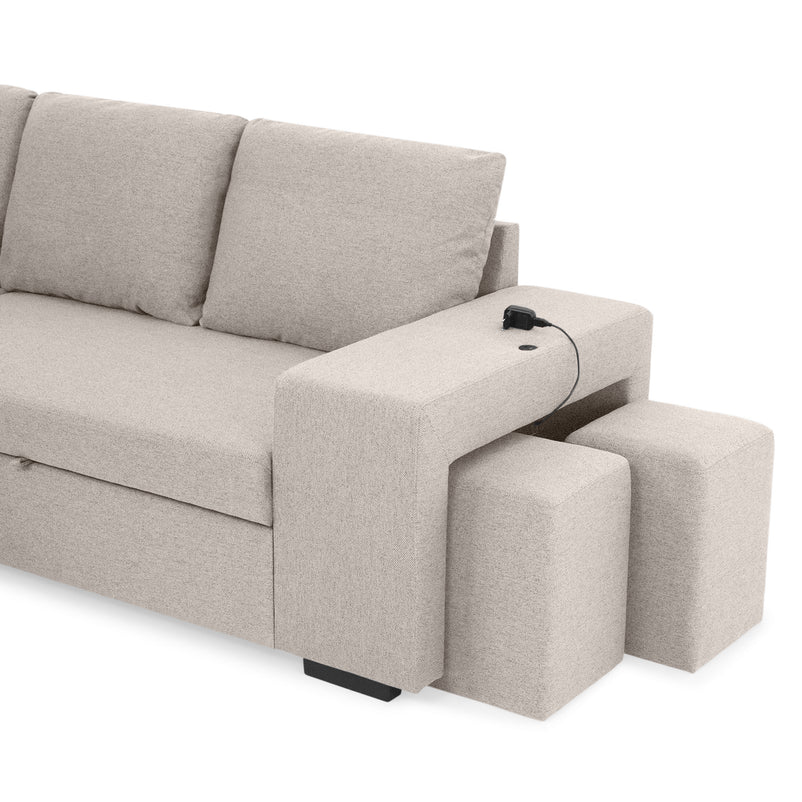 GARDON Colțar extensibil, șezlong interschimbabil ,spațiu depozitare, stofă