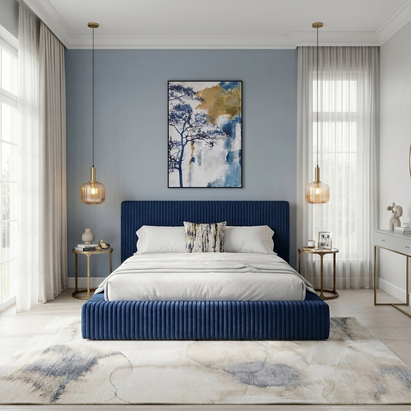 NORDEND Pat tapițat, 160x200cm, somieră rabatabilă și ladă incluse