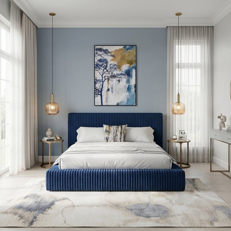NORDEND Pat tapițat, 160x200cm, somieră rabatabilă și ladă incluse