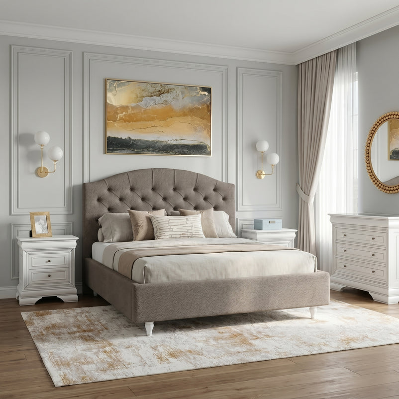 PALOMA Pat tapițat, 160x200cm, somieră rabatabilă și ladă incluse