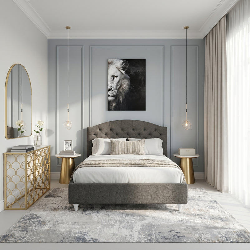 PALOMA Pat tapițat, 160x200cm, somieră rabatabilă și ladă incluse