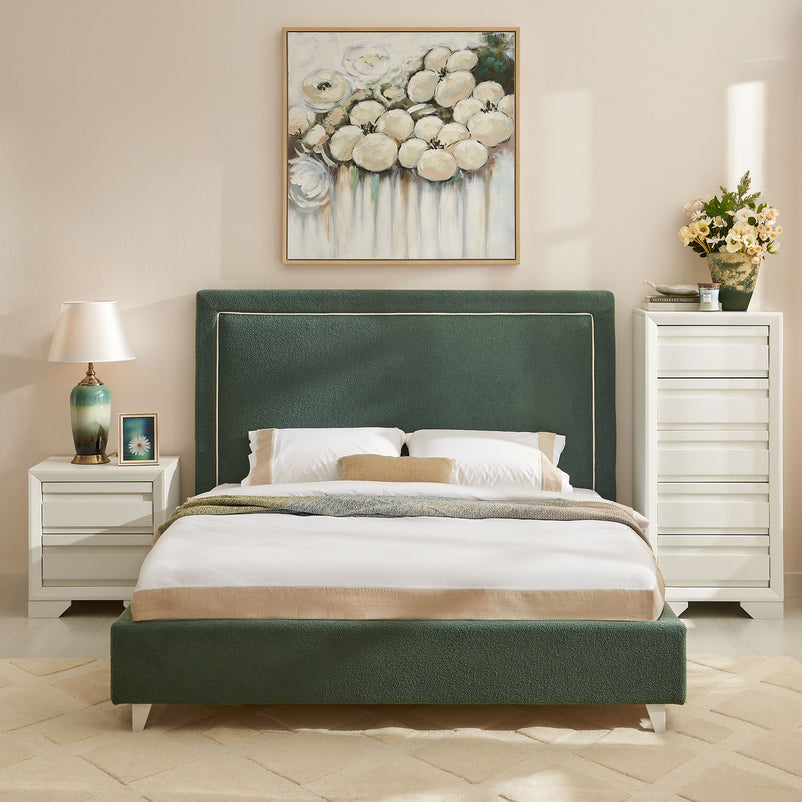 KOLLE Pat tapițat, 160x200cm, somieră și ladă depozitare incluse