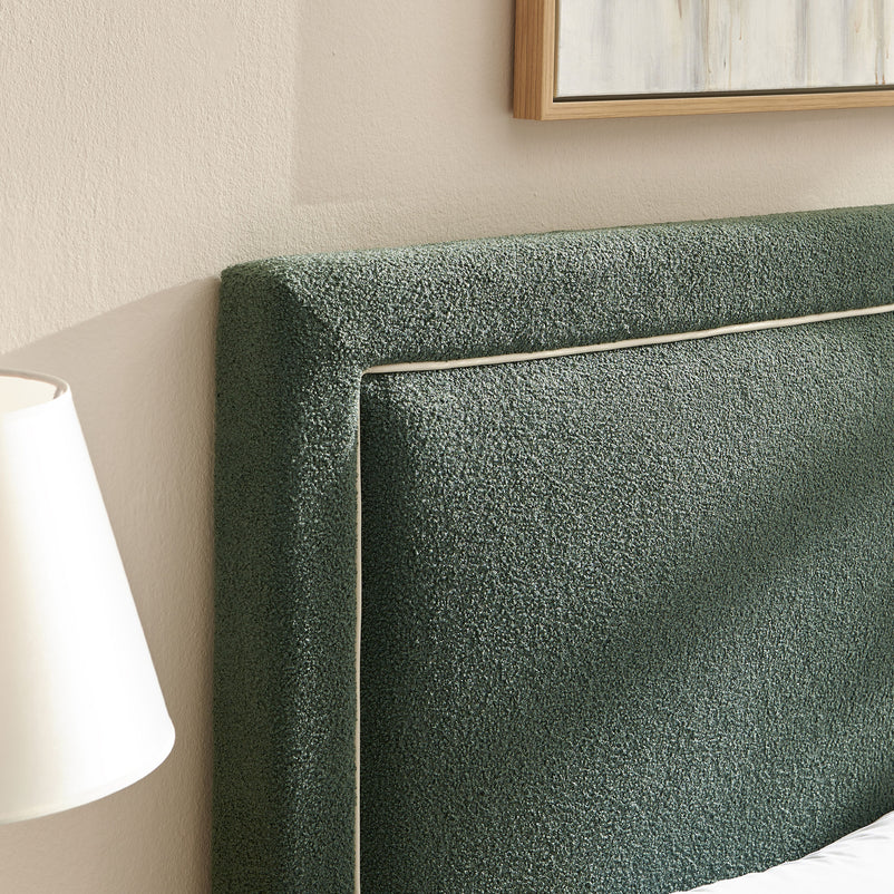 KOLLE Pat tapițat, 160x200cm, somieră și ladă depozitare incluse