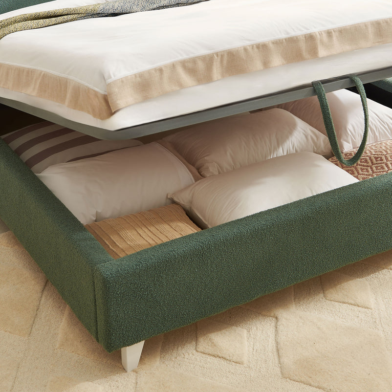 KOLLE Pat tapițat, 160x200cm, somieră și ladă depozitare incluse