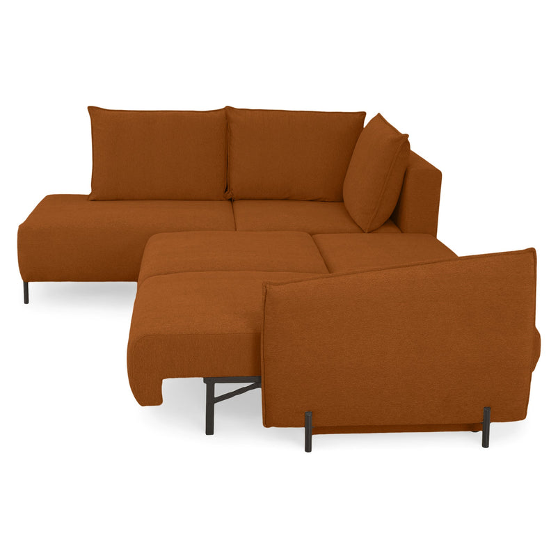 GRIGNY Colțar extensibil, șezlong stânga, ladă depozitare, stofă