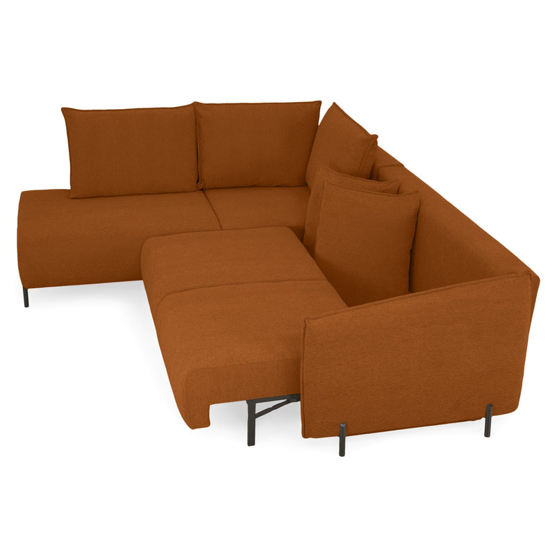 GRIGNY Colțar extensibil, șezlong stânga, ladă depozitare, stofă