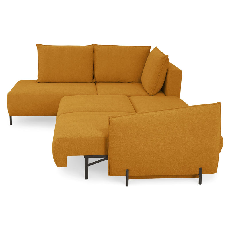 GRIGNY Colțar extensibil, șezlong stânga, ladă depozitare, stofă