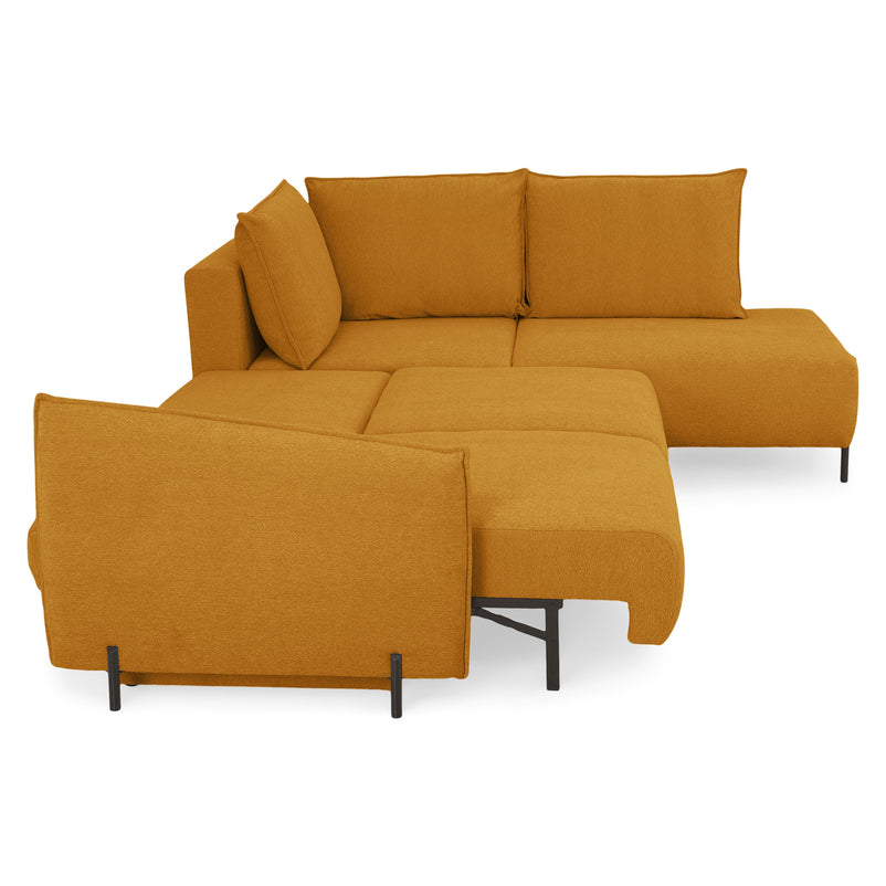 GRIGNY Colțar extensibil, șezlong stânga, ladă depozitare, stofă