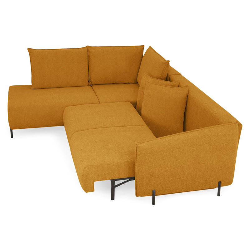 GRIGNY Colțar extensibil, șezlong stânga, ladă depozitare, stofă