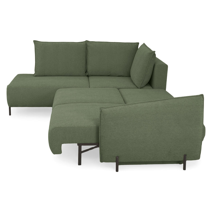 GRIGNY Colțar extensibil, șezlong stânga, ladă depozitare, stofă