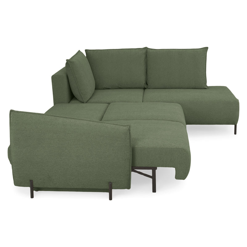 GRIGNY Colțar extensibil, șezlong stânga, ladă depozitare, stofă