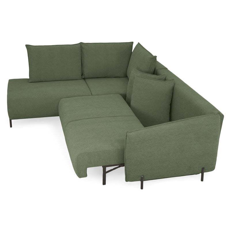 GRIGNY Colțar extensibil, șezlong stânga, ladă depozitare, stofă