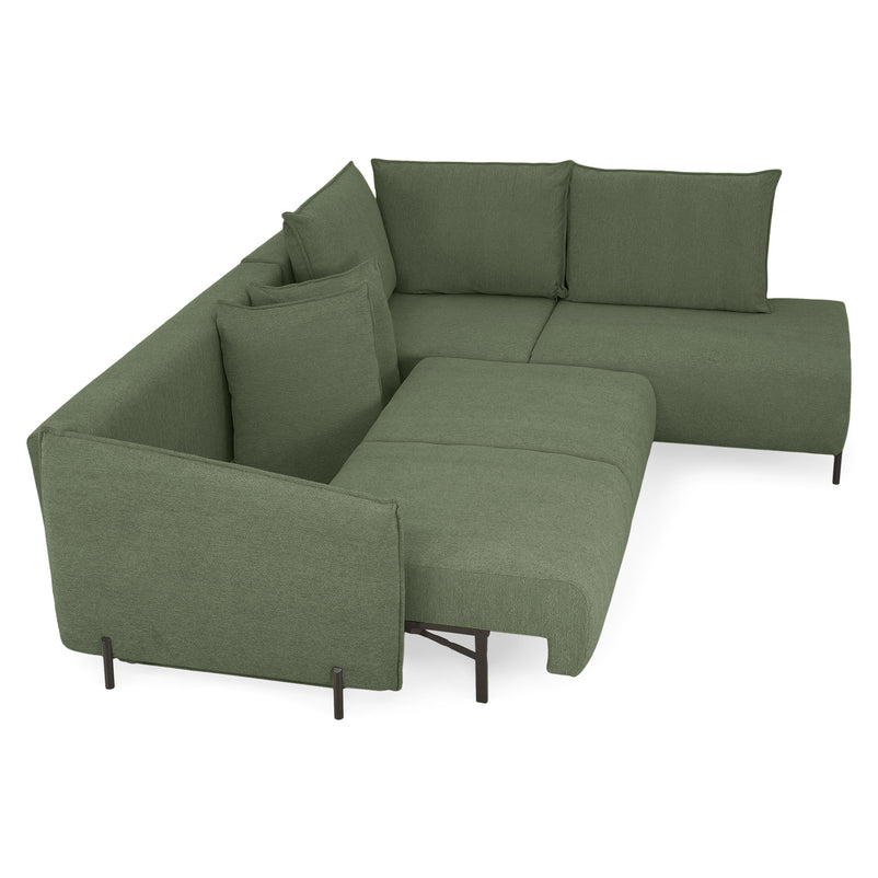 GRIGNY Colțar extensibil, șezlong stânga, ladă depozitare, stofă