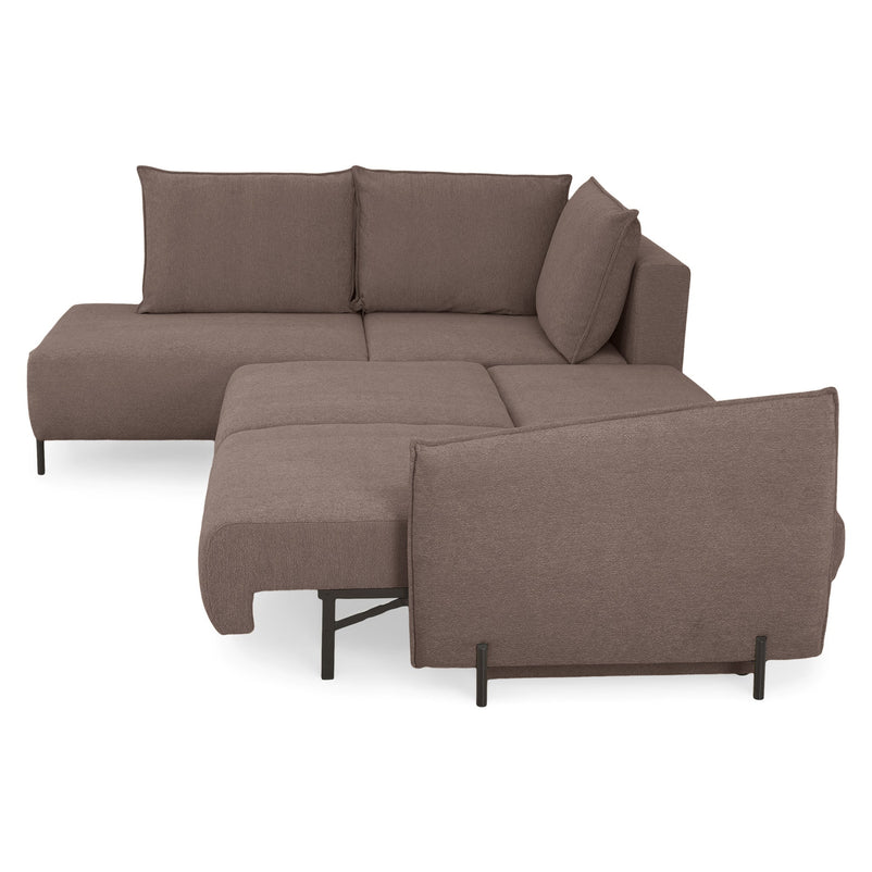 GRIGNY Colțar extensibil, șezlong stânga, ladă depozitare, stofă