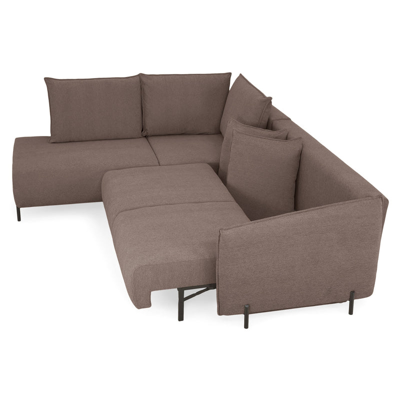 GRIGNY Colțar extensibil, șezlong stânga, ladă depozitare, stofă