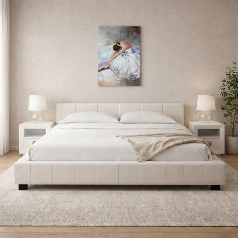 TEMPO Pat tapițat, 160x200cm, somieră inclusă - Articol resigilat