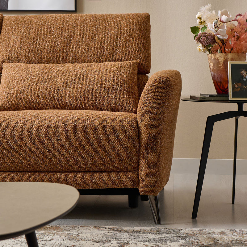 GRACEVILLE Colțar cu șezlong stânga/dreapta, 1 recliner electric, stofă