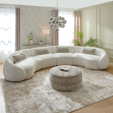 ATWOOD Colțar, 4 perne decorative incluse, stofă