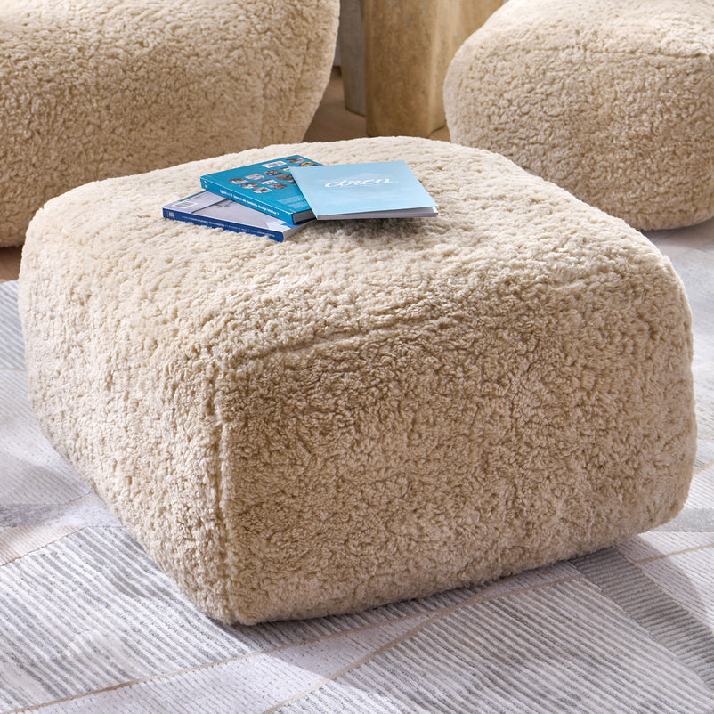 TEDDY BEAR Taburet, imitație blană