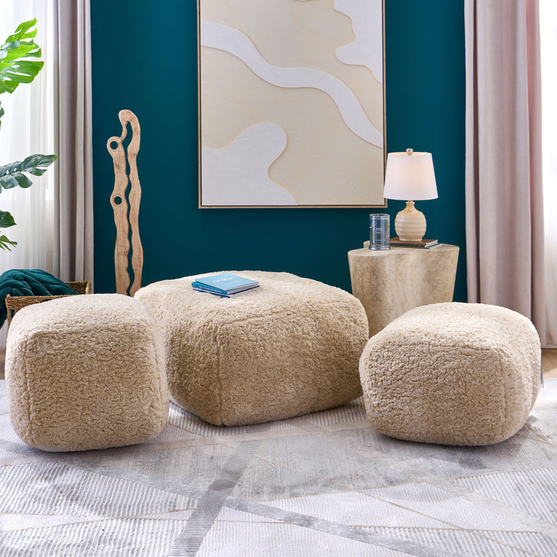 TEDDY BEAR Taburet, imitație blană