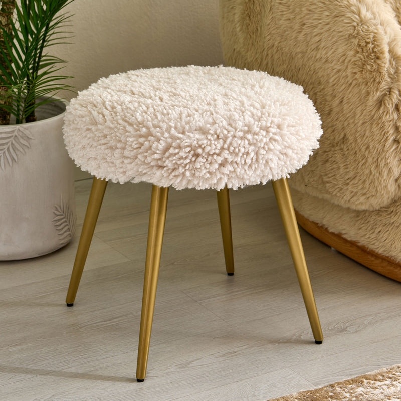 MERIBEL Taburet, imitație blană