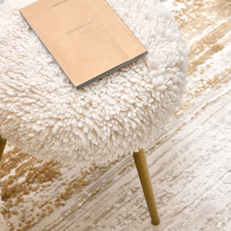 MERIBEL Taburet, imitație blană