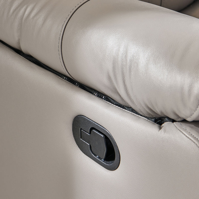 HUDSON Canapea 3 locuri, 2 reclinere manuale, piele naturală