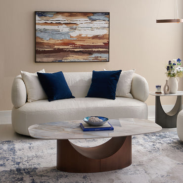 GARLAND Canapea 3 locuri, 4 perne decorativă incluse, stofă