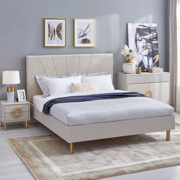 RING Pat cu tăblie tapițată 160x200cm, somieră inclusă