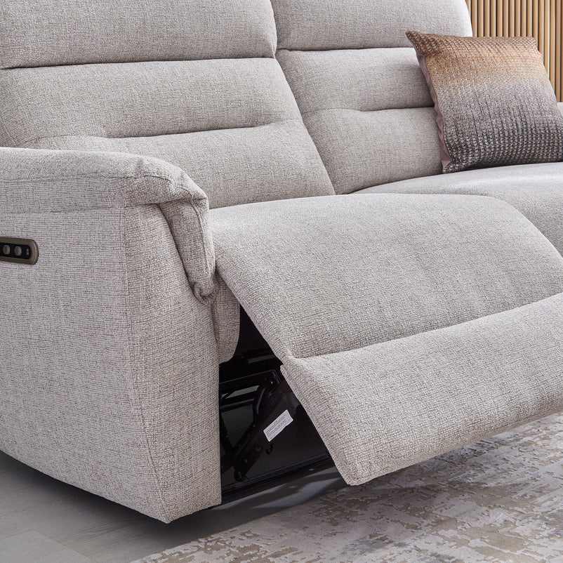 ROSELAND Canapea 3 locuri, 2 reclinere electrice, stofă