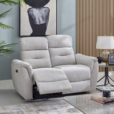 ROSELAND Canapea 2 locuri, 2 reclinere electrice, stofă