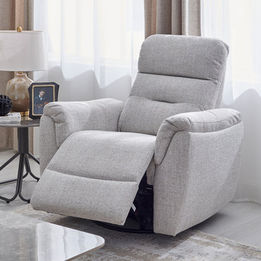 ROSELAND Fotoliu rotativ cu recliner electric și balans, stofă