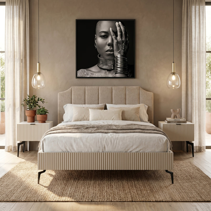 WAVE Pat tapițat, 160x200cm, somieră inclusă