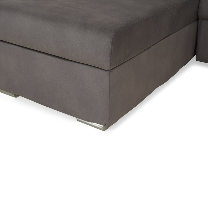 DRAGO Colțar extensibil, șezlong interschimbabil cu ladă depozitare, stofă