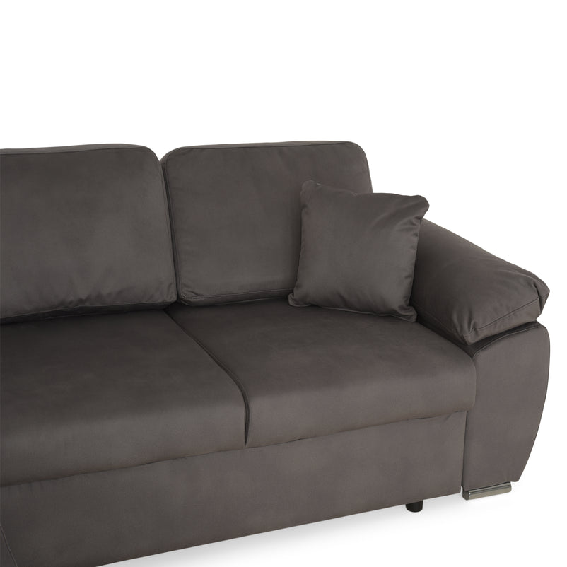 DRAGO Colțar extensibil, șezlong interschimbabil cu ladă depozitare, stofă