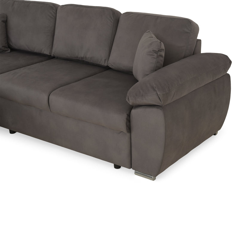 DRAGO Colțar extensibil, șezlong interschimbabil cu ladă depozitare, stofă