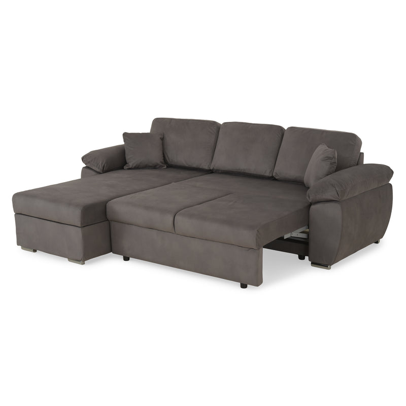 DRAGO Colțar extensibil, șezlong interschimbabil cu ladă depozitare, stofă