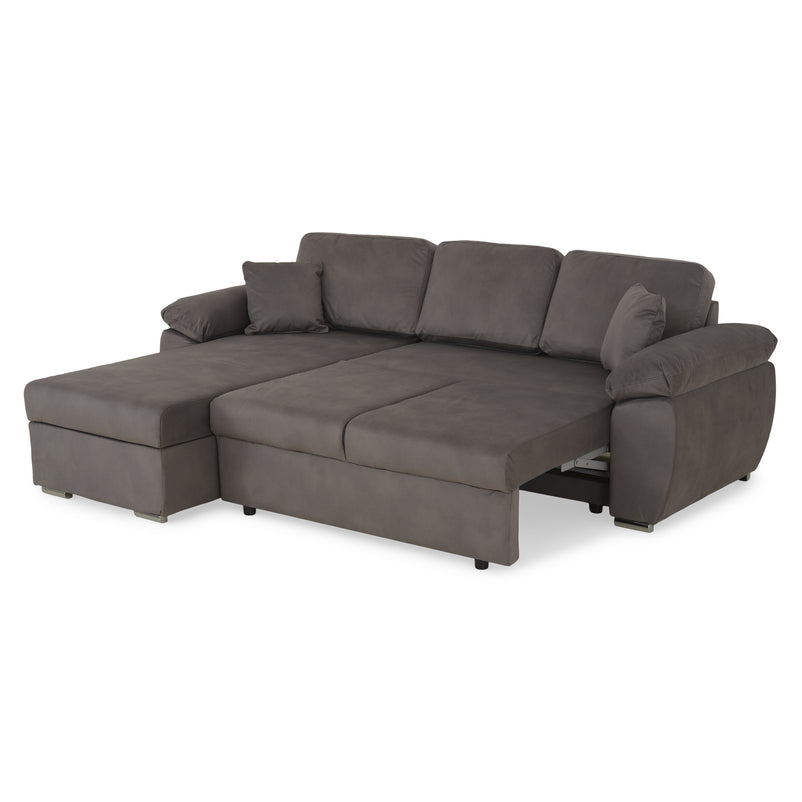 DRAGO Colțar extensibil, șezlong interschimbabil cu ladă depozitare, stofă