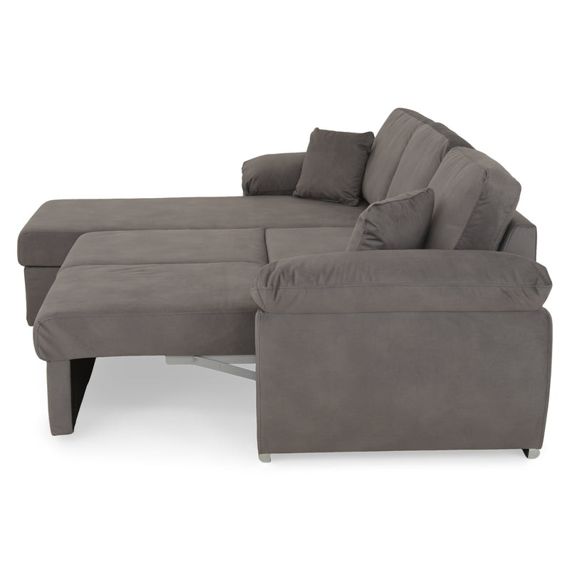 DRAGO Colțar extensibil, șezlong interschimbabil cu ladă depozitare, stofă