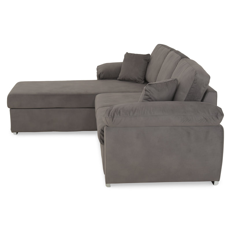 DRAGO Colțar extensibil, șezlong interschimbabil cu ladă depozitare, stofă