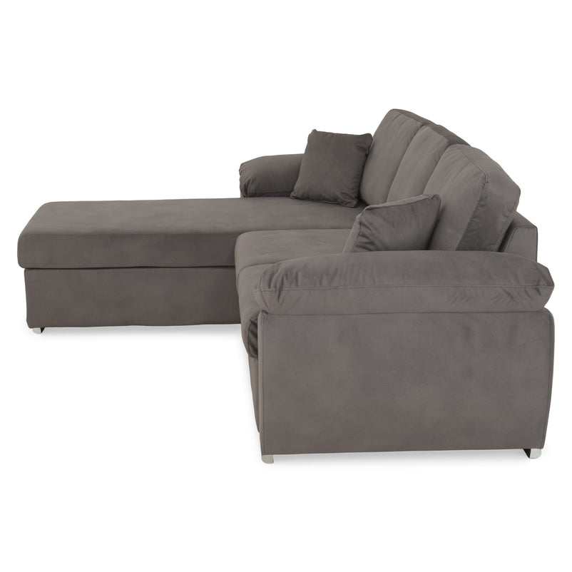 DRAGO Colțar extensibil, șezlong interschimbabil cu ladă depozitare, stofă