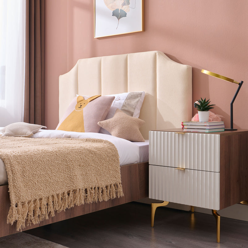 WAVE NOCE Pat copii, tapițat, 120x200cm, somieră inclusă