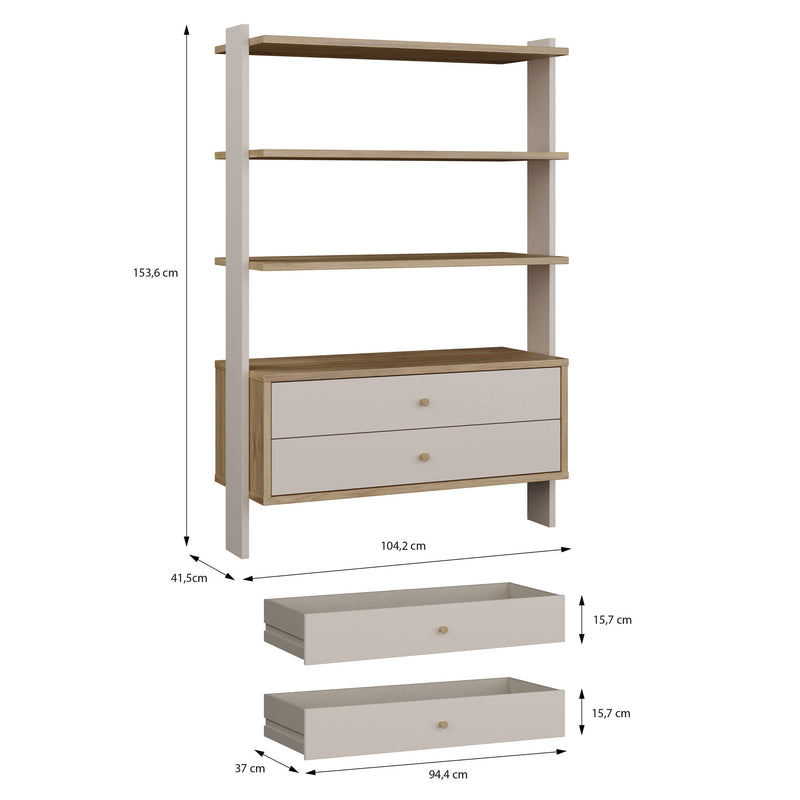 ANYA Etajeră copii, 2 sertare