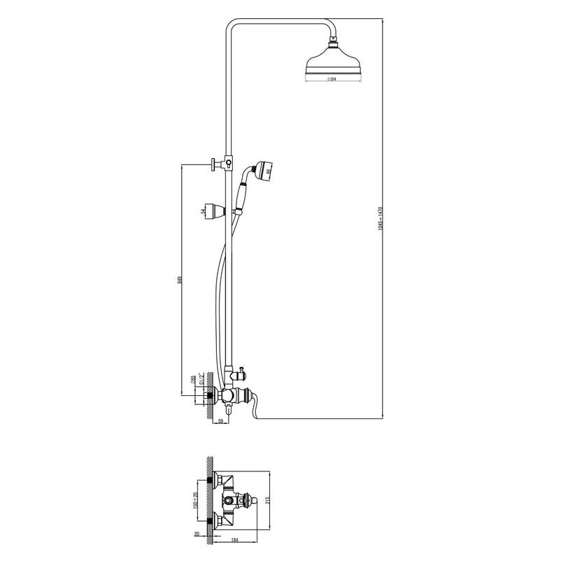 HELEN Set baterie cabină duș