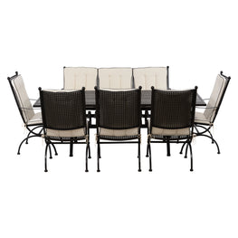 ROMEO ELEGANCE Set mobilier terasă/grădină, 5 scaune, banchetă și masă extensibilă