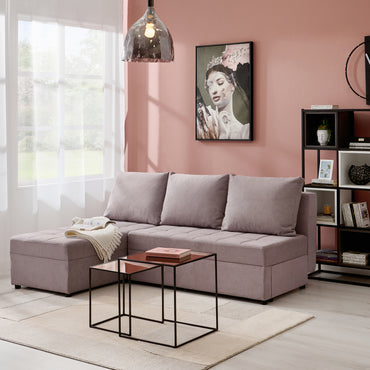 FREYA Colțar extensibil, șezlong interschimbabil, stofă