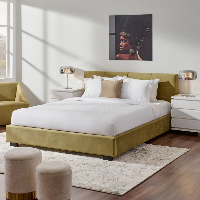 PRAGA Pat tapițat, 160x200cm, somieră rabatabilă și ladă depozitare incluse