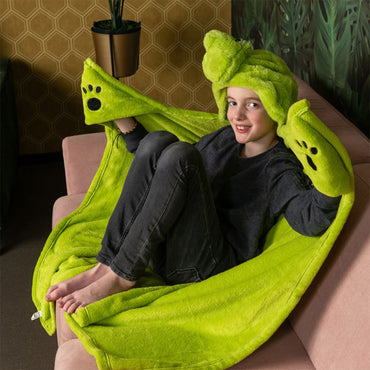 FUNNY TURTLE Pled cu glugă copii, 100x130cm